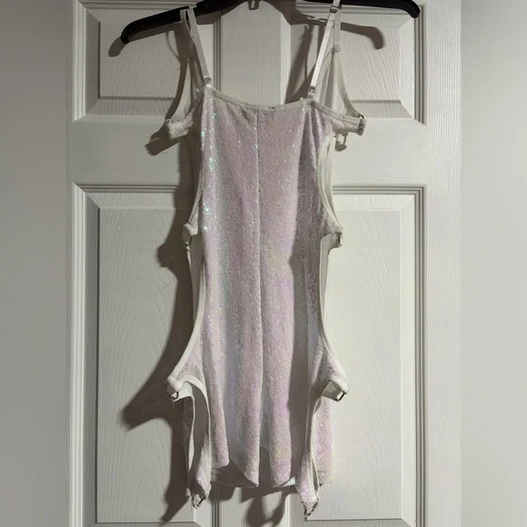 Dolls Kill - Club Exx - Cutout Sequin Romper - Picture 2 of 4